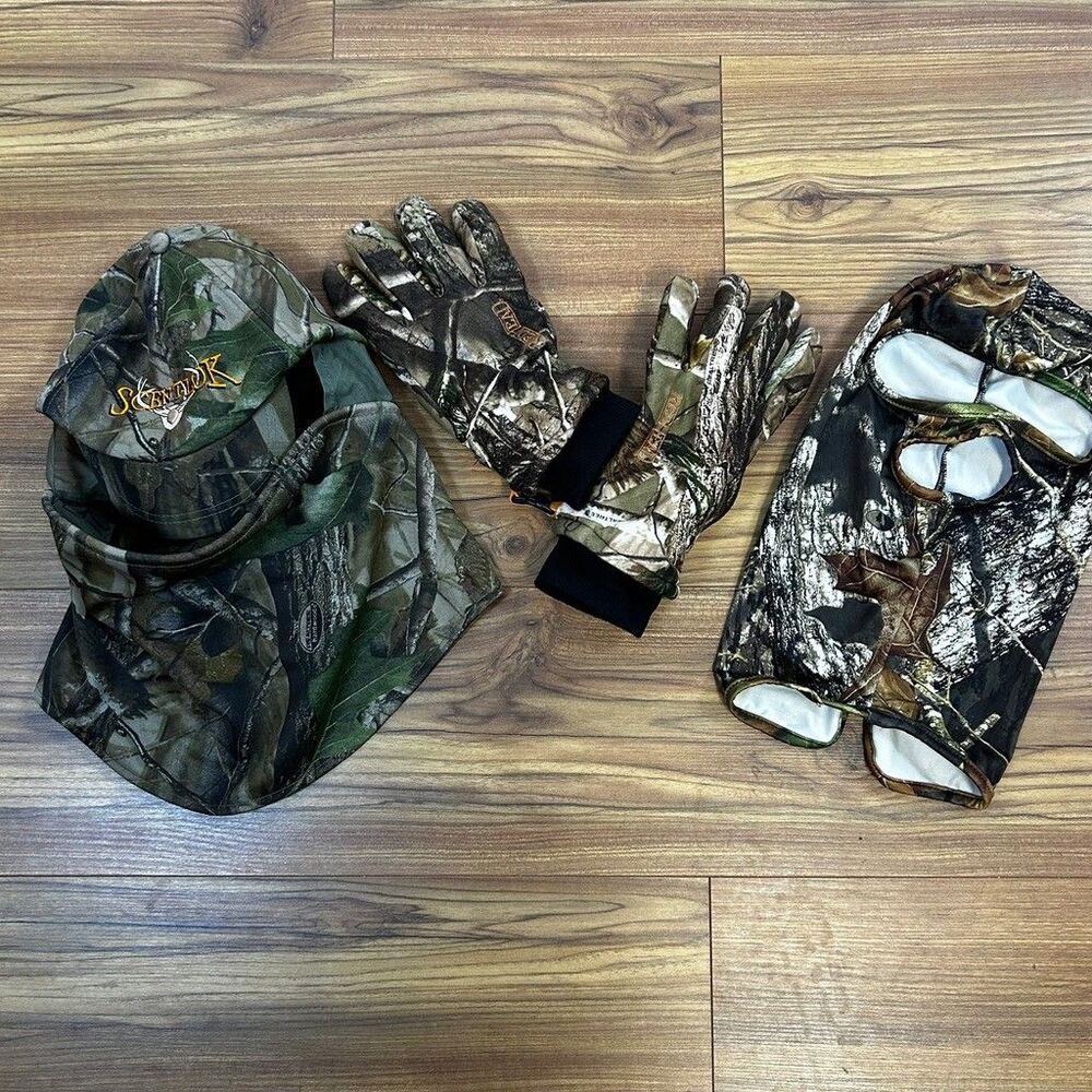 RedHead ScentLok Primos Camo Hunting Gear Lot Gloves Hat Face Mask Balaclava